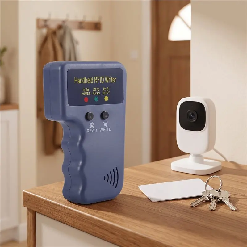 Фото Считыватель-записыватель карт 125 кГц для ID, HID и AWID, портативный RFID-копир с 3 брелоками T5577-B12B №3