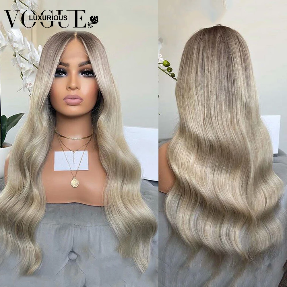 

Ombre Ash Blonde Body Wave Lace Front Wig Ash Grey 13x4 Lace Frontal Human Hair Wig Glueless Preplucked Human Wigs Ready To Go