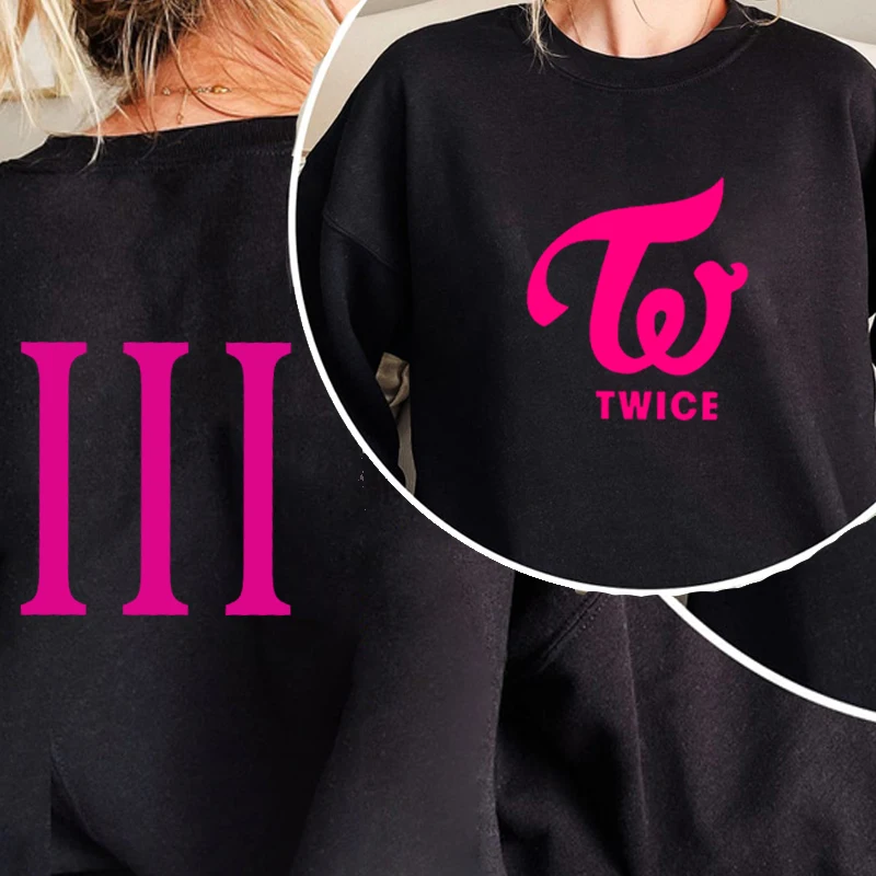 

TWICE World Tour III 2022 Women's Sweatshirt Harajuku Pullover Kpop Women Korean Clothing Long Sleeve Pullover Print Sweatshirts