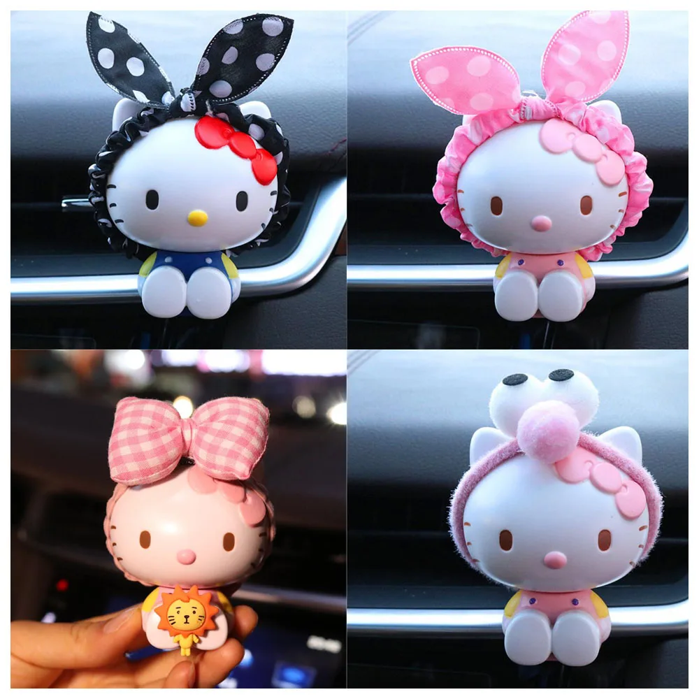 

Sanrios Hellokittys Anime Cartoon Cute Kawaii Car Decoration Air Conditioner Outlet Aroma Clip aromatherapy Pvc 5*3*1CM