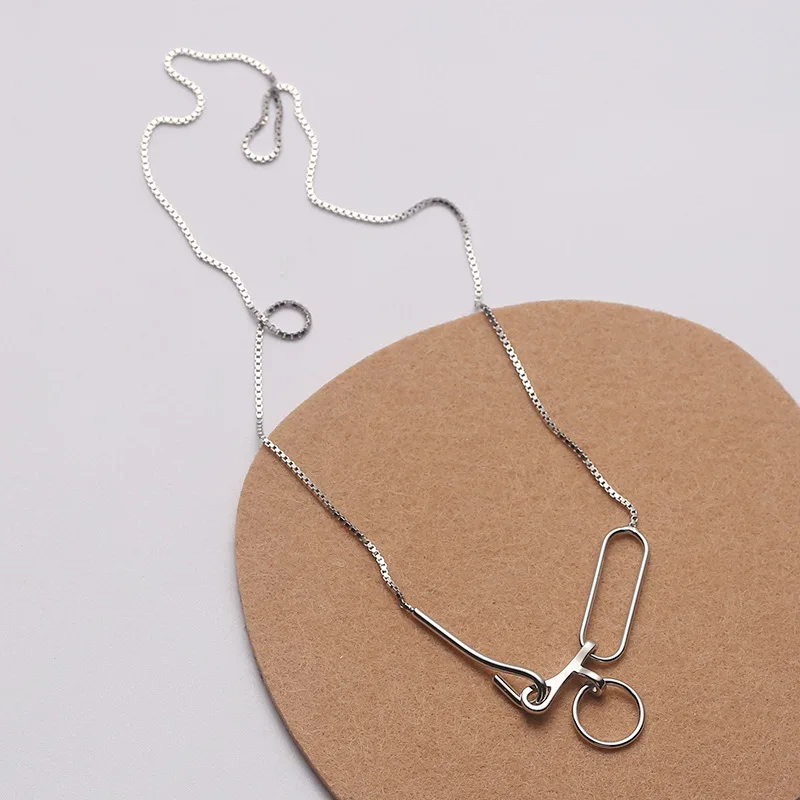 Корейское Серебряное Ожерелье S925 пробы Ins холодный ветер нишевая хипстерская
