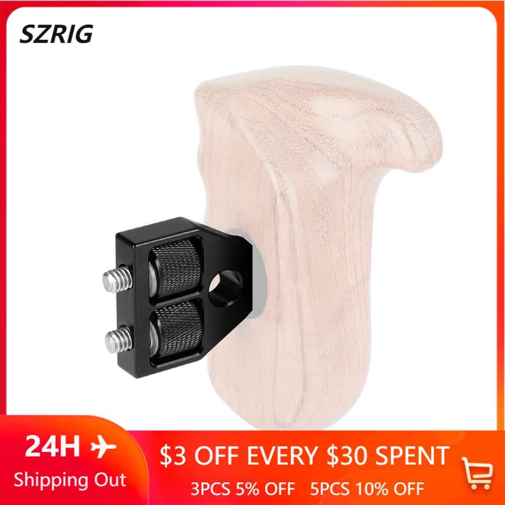 

SZRIG Hand Grip Wooden Handle Grip Right Or Left Side With 1/4 Screw For DSLR Camera Cage Monitor Cage (Brazilian Wood)
