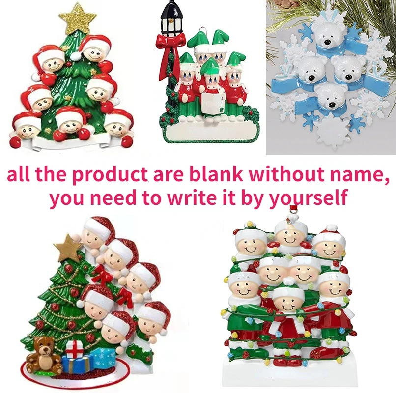 Look video description carefully Christmas Hanging Pendant Family DIY Name Blessing New Year Xmas Tree Drop Ornament Decoration