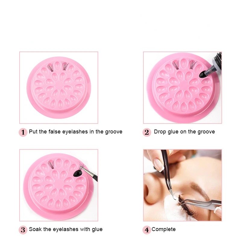 

Fake Eye Lashes Extension Glue Holder False Eyelashes Extension Pallet Pads Plastic Gasket for Eyelash Extensions Lashes Tools