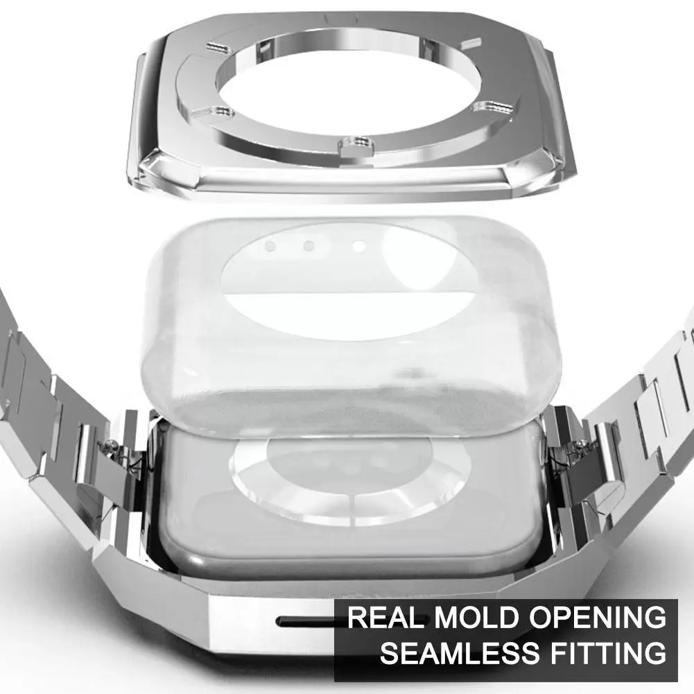 

Matel Steel Strap And Band For Watch7 6 Se 5 4 Steel For Watch 45 44 Mm Band Luxury Metal Protector A7i5