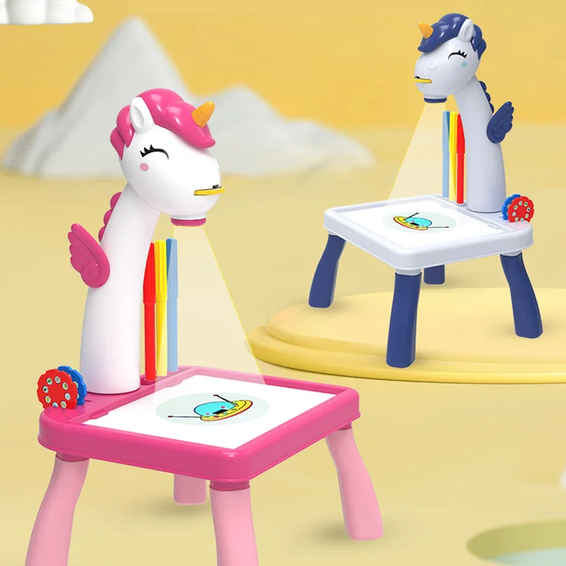 

детский стол проектор，детский стол，доска для рисования，проектор для рисования，доска，Проекционная доска для рисования, русский констр...