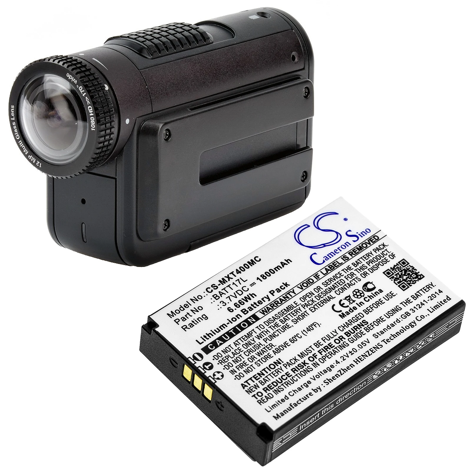 

Camera Battery For Midland BATT17L XTC400 XTC450 1800mAh