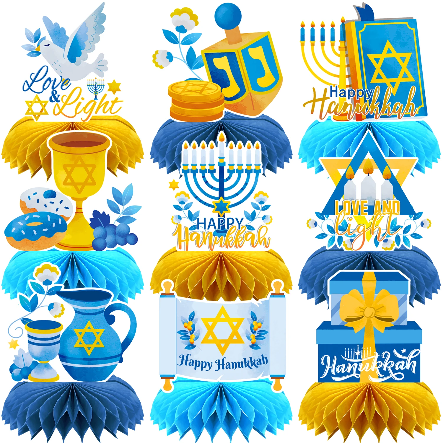 

Настольные картонные украшения Ханука 9 шт.