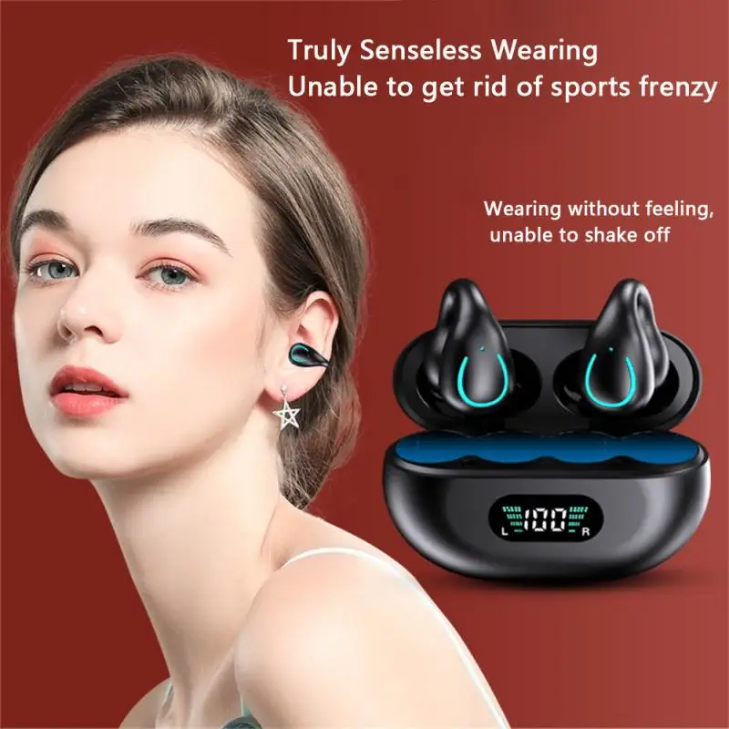 

Q71 Ear Clip Wireless Headphones Bluetooth-compatible Bone Conduction Earphones Earclip Design Tsports Running Headset Earbuds