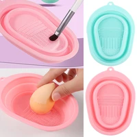 silicone makeup brushs cleaner bowl cleaning foundation eyeshadow powder makeup brush makeup puff cleaner scrubbe board tools