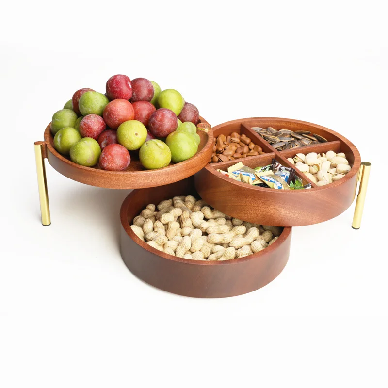 

New Creative Chinese Solid Wood Modern Living Room Coffee Table Dried Storage Fruit Candy Box
