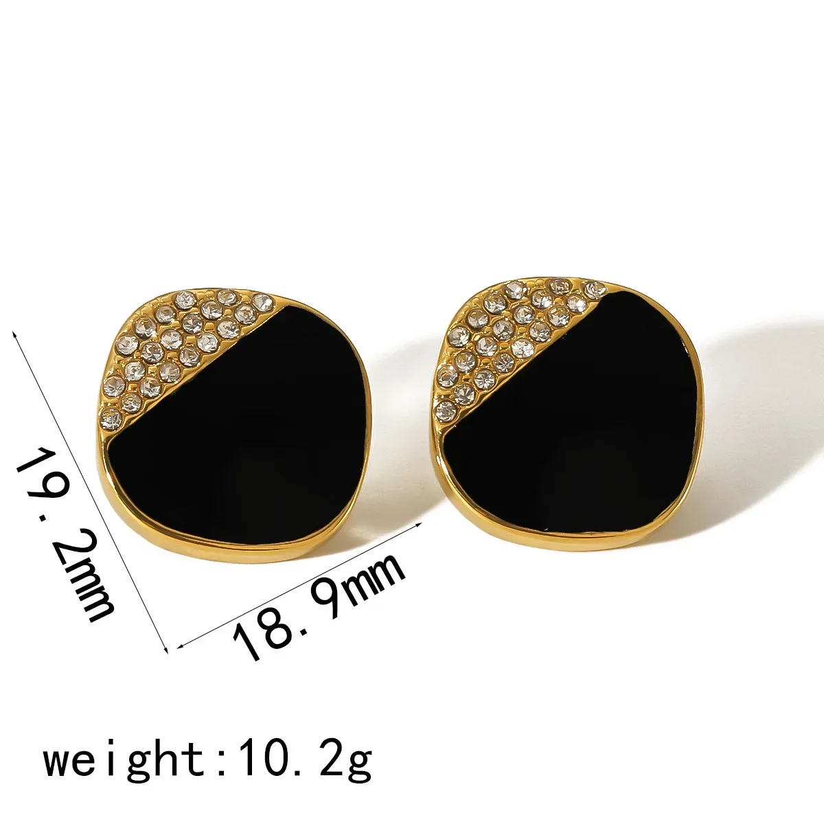 Винтажные элегантные черные масляные серьги с бриллиантами женские