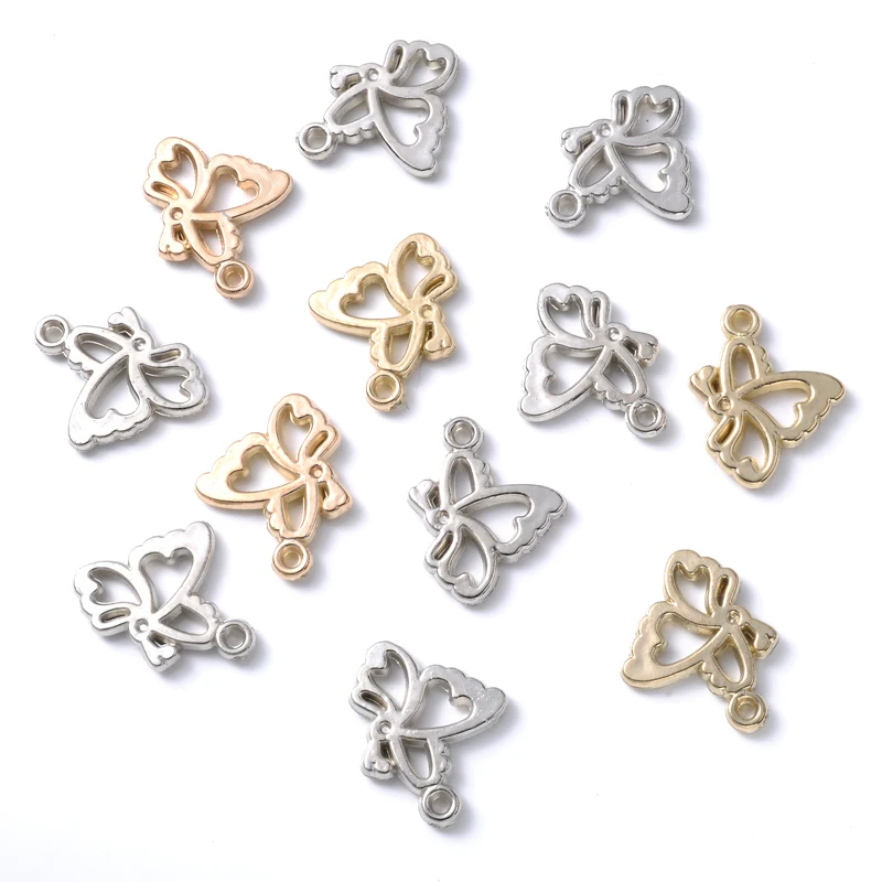 

Бусины пластиковые в форме бабочки, 16x20 мм