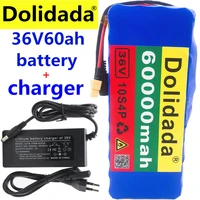 xt60 interface 36v battery 10s4p 60ah battery pack 1000w high power battery 42v60000mah ebike electric bike bms 42v charger