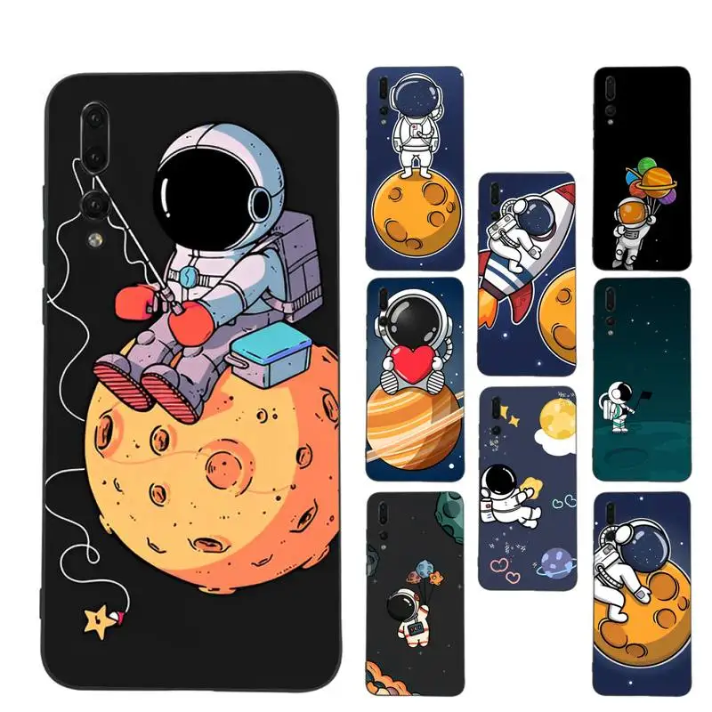 

Funny Cartoon Astronaut Phone Case for Samsung A51 A30s A52 A71 A12 for Huawei Honor 10i for OPPO vivo Y11 cover
