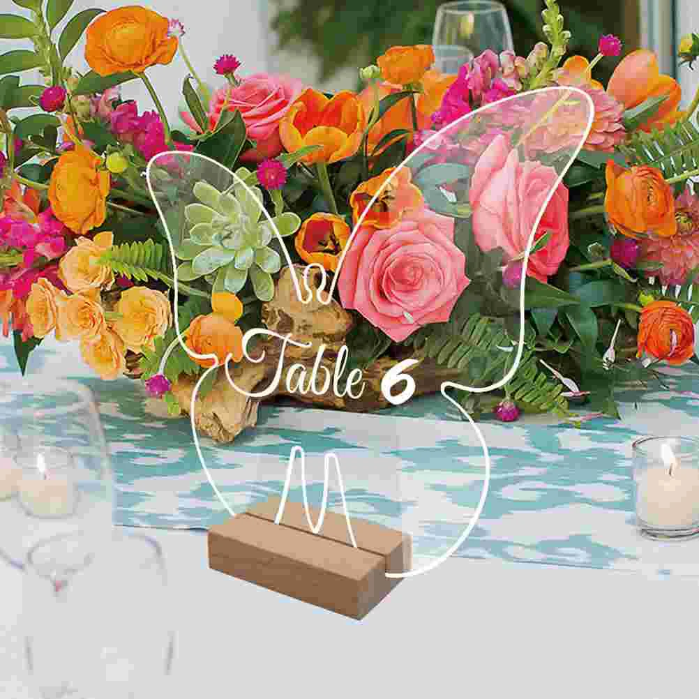 

Acrylic Table Numbers Holder Butterfly Seat Card Digital Signage Reserved Signs
