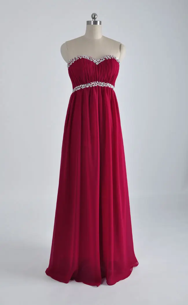 

2015 Vestido De Festa New Custom Long Sweethert Burgundy Evening Dress Sexy Real Sample Chiffon Prom Dresses Party Gowns