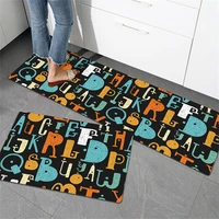 anti slip rug cartoon printed kitchen mat soft comfortable pvc leather floor mat waterproof anti displacement hallway doormat