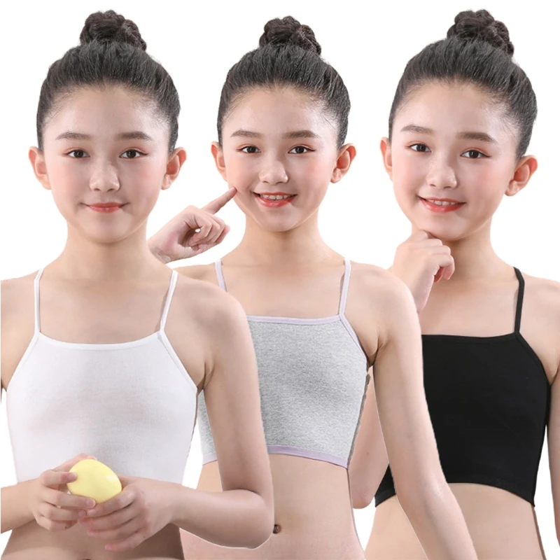 

Teen Kids Girls Bra Sling Tube Top Vest Cotton Bra Underwear Lingerie Undies Undercloth QX2D