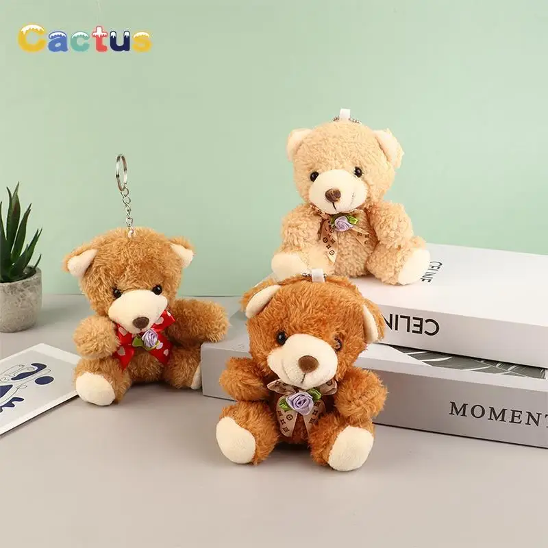 

12 см милый плюшевый медведь кукла милый мультяшный мягкий галстук Медведь брелок сумка кулон для детей девочек подарок на день рождения