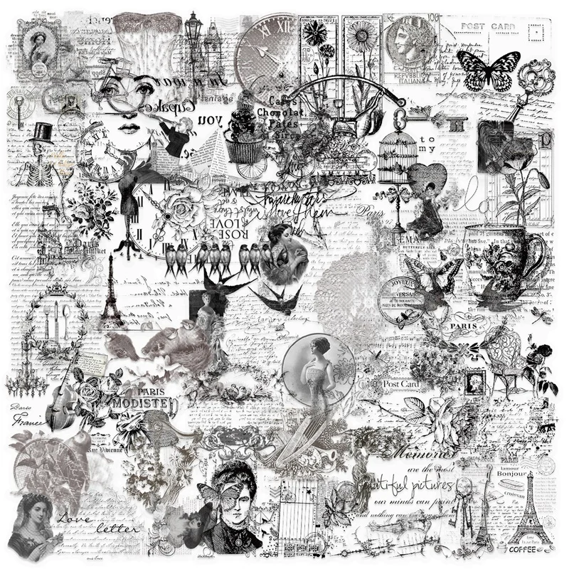 50 шт. черные наклейки для домашних животных, эстетические открытые украшения для скрапбукинга, детские канцелярские принадлежности для ручного учета «сделай сам»