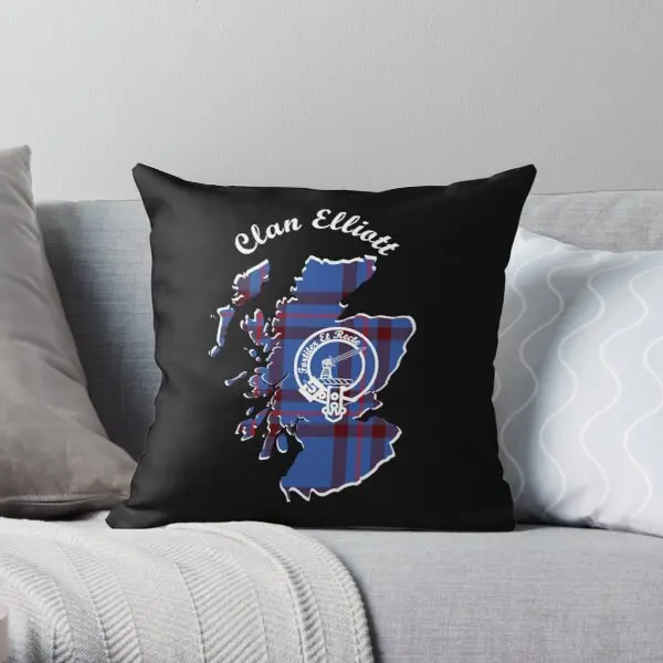 

Clan Elliott Scotland Map Crest Printing Throw Pillow Cover Anime Decorative Soft Home Waist Wedding Car Pillows not include