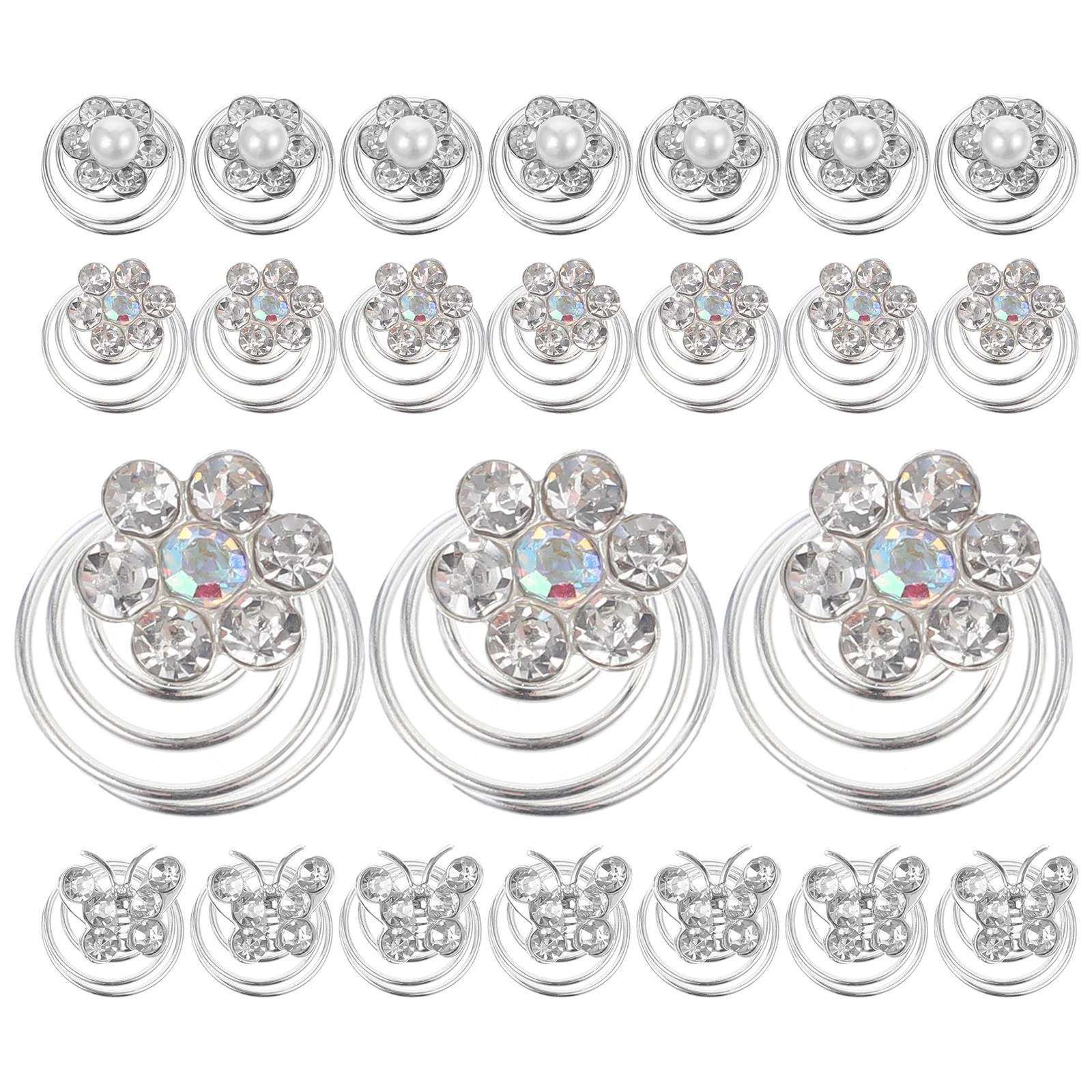 

36 Spiral Hair Pins Wedding Accessories Women Clips Crystal Decor Mini Rhinestone Rhinestones