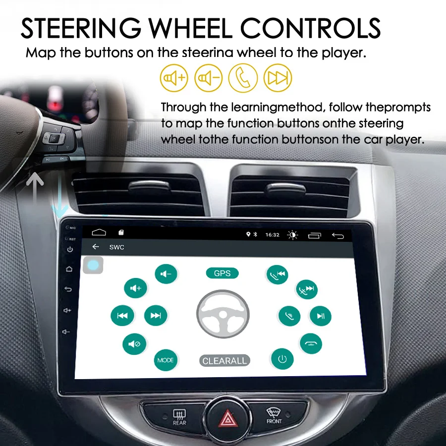 Автомагнитола 2DIN мультимедийный видеоплеер с сенсорным экраном 8 + 128 ГГц Android 12 GPS