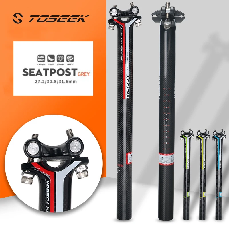 

Toseek Carbon Fiber Seatpost Ultralight Bicycle Seat Post 27.2mm 30.8mm 31.6mm Road MTB Seatpost 350/400mm Bike Saddle Post