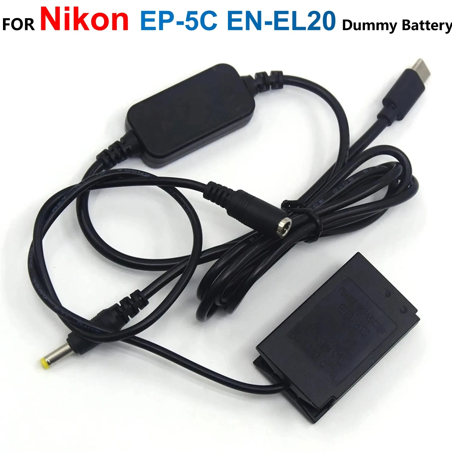 

EN-EL20 Dummy Battery EP-5C DC Coupler USB Type C USB-PD Converter To DC Cable For Nikon 1J1 1J2 1J3 1S1 1AW1 1V3