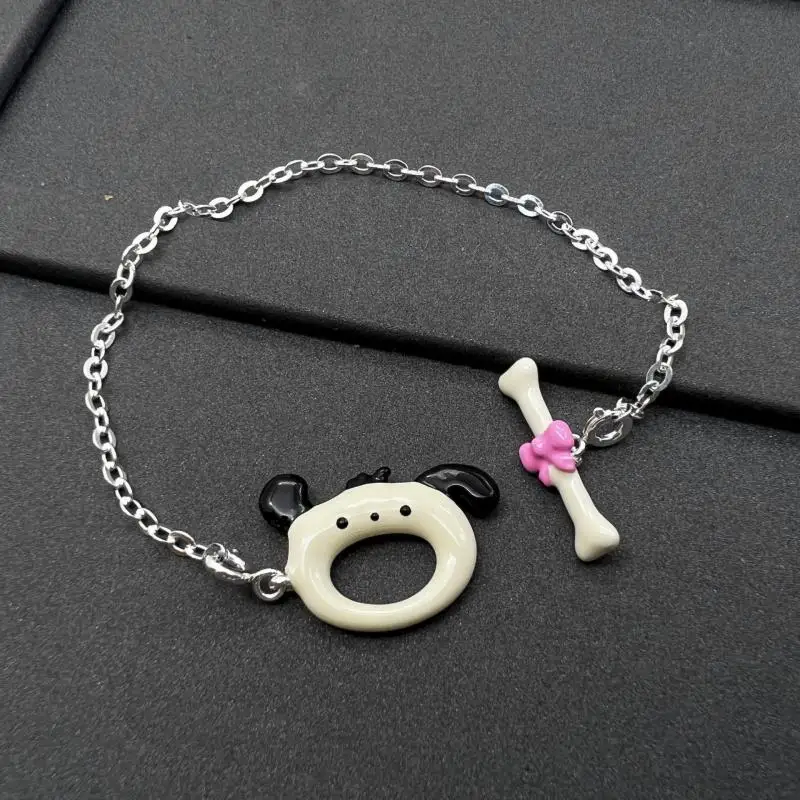 

New Kawaii Cute Sanrio Pochacco Bracelet Jewelry S925 Sterling Silver Simple Versatile Ins Cartoon Birthday Gifts For Girlfriend