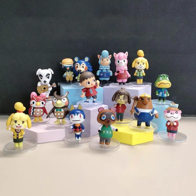 

Animal Crossing Anime Figures Cute Kawaii Dream Island Cartoon Image Family Portrait Suit Decorative Ornaments Gift for Children