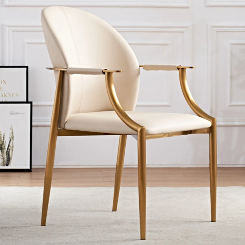 

Handle Modern Dining Chairs Upholstered Gold Leg Modern Living Room Chairs White Chaise Lounge Silla Cocina Room Furnitures