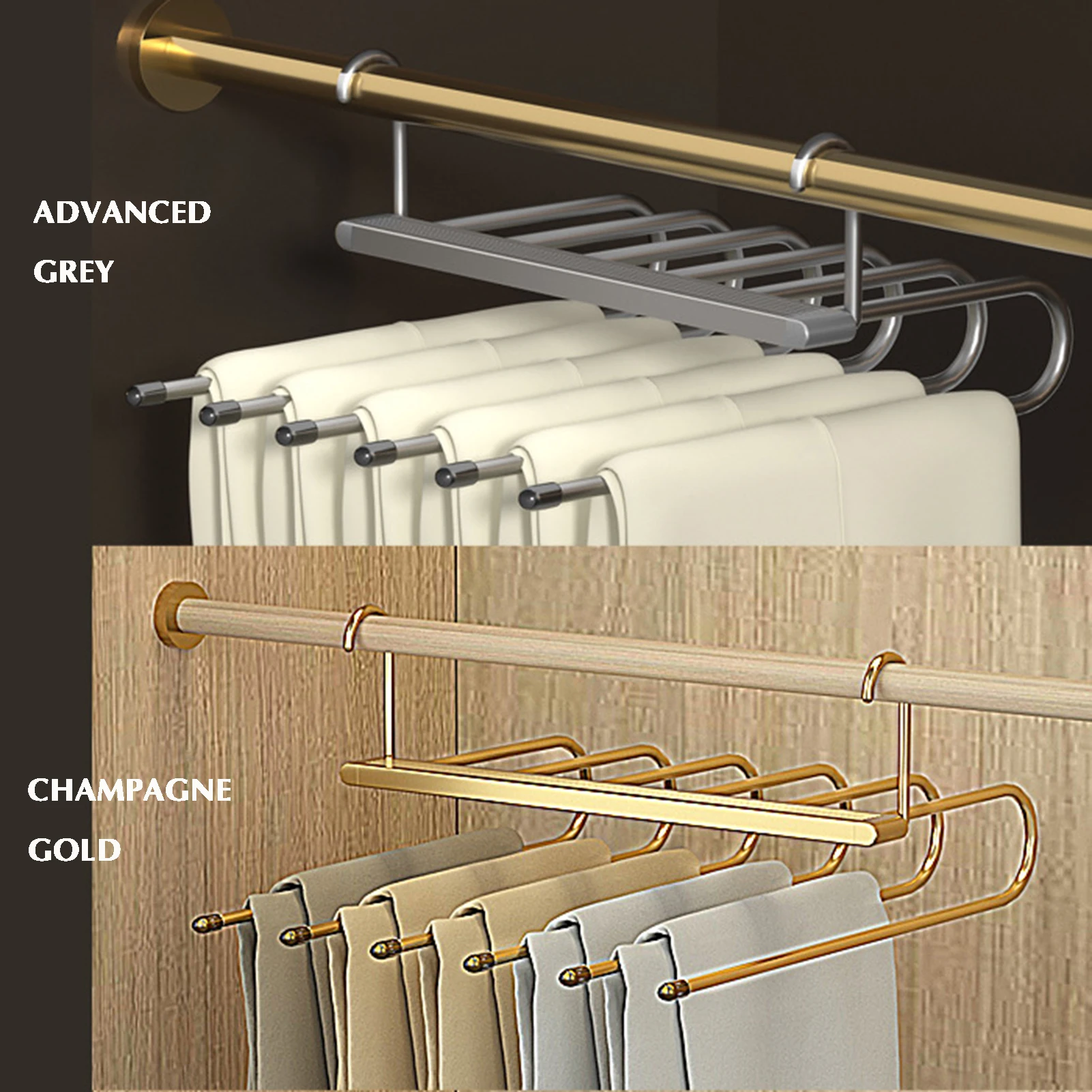 

Multiple Layers Clothes Hanger Space Saving Pants Rack Hangers for Pants Jeans Scarf Trouser NIN668