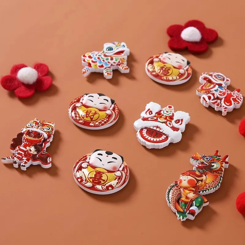 Магнит для холодильника мультяшный китайский новогодний фестиваль танцующий