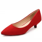 Женские туфли-лодочки из флока, на среднем каблуке