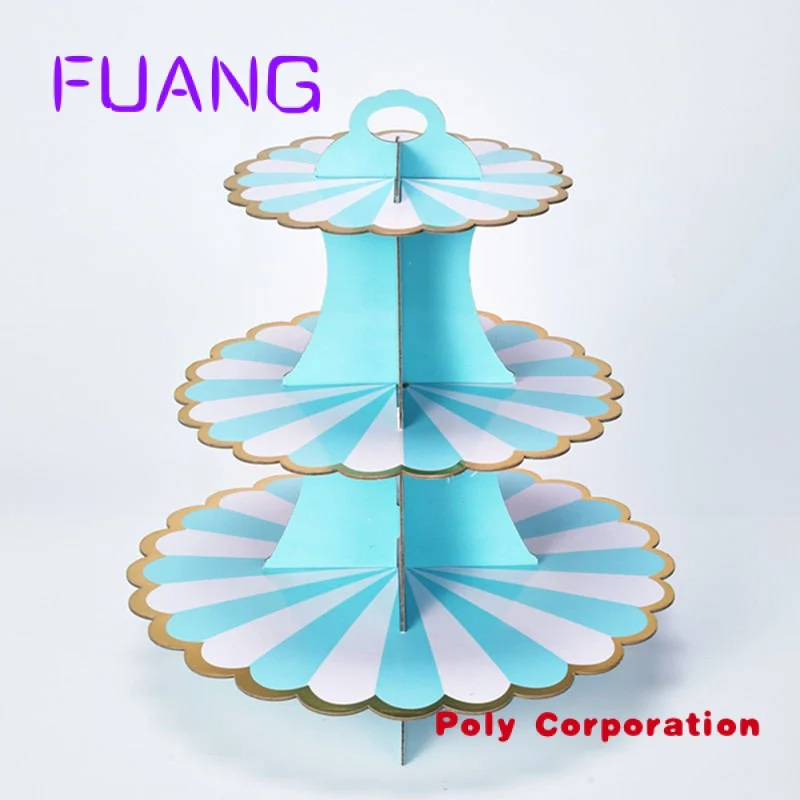 Праздничные 3-слойные подставки для тортов разного размера одноразовые круглые