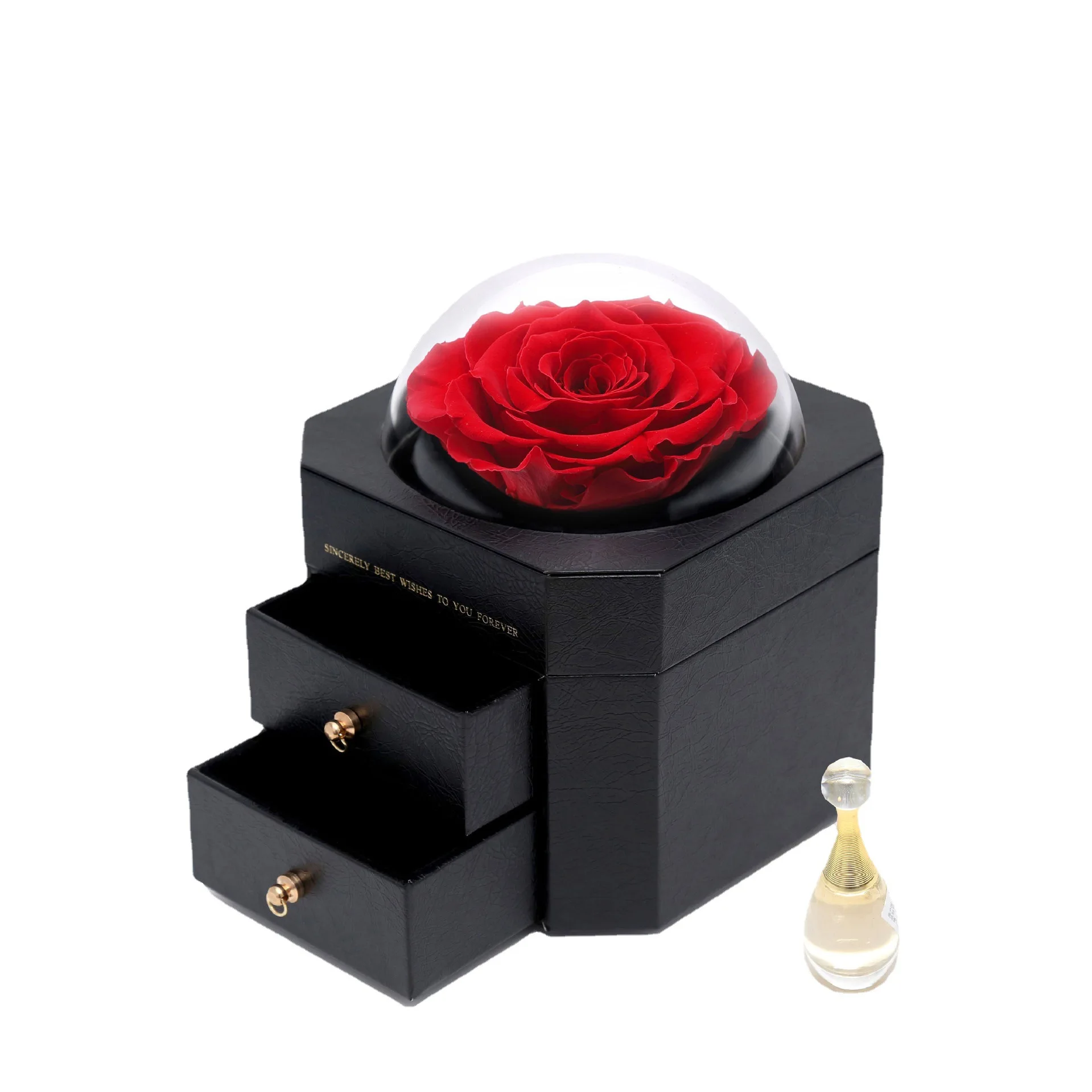 

Simulation Flowers Eternal Flowers Gift Box Creative Gift Dried Roses Glass Cover Box Valentine's Day Gift Send Girlfriend Gift