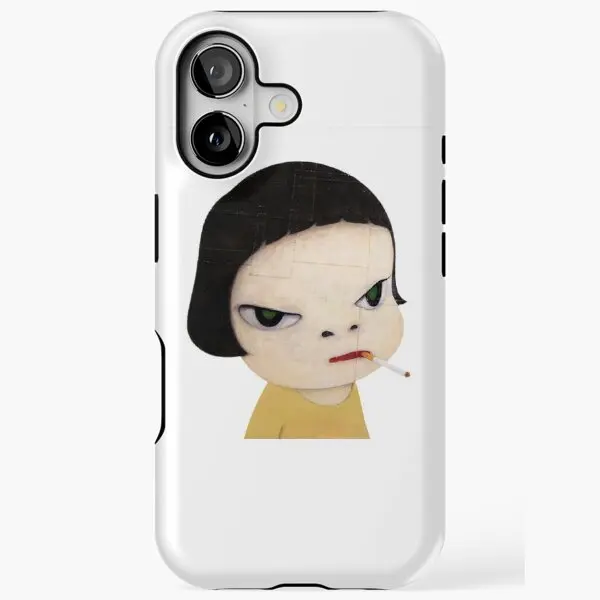 Фото Роскошный двухслойный чехол Clmj Cartoon Yoshitomo Nara для iPhone 17, 17e, 16, 15, 14, 13, 12, 11, X, XS, XR, XSMAX, Air, Pro Max, Plus №3