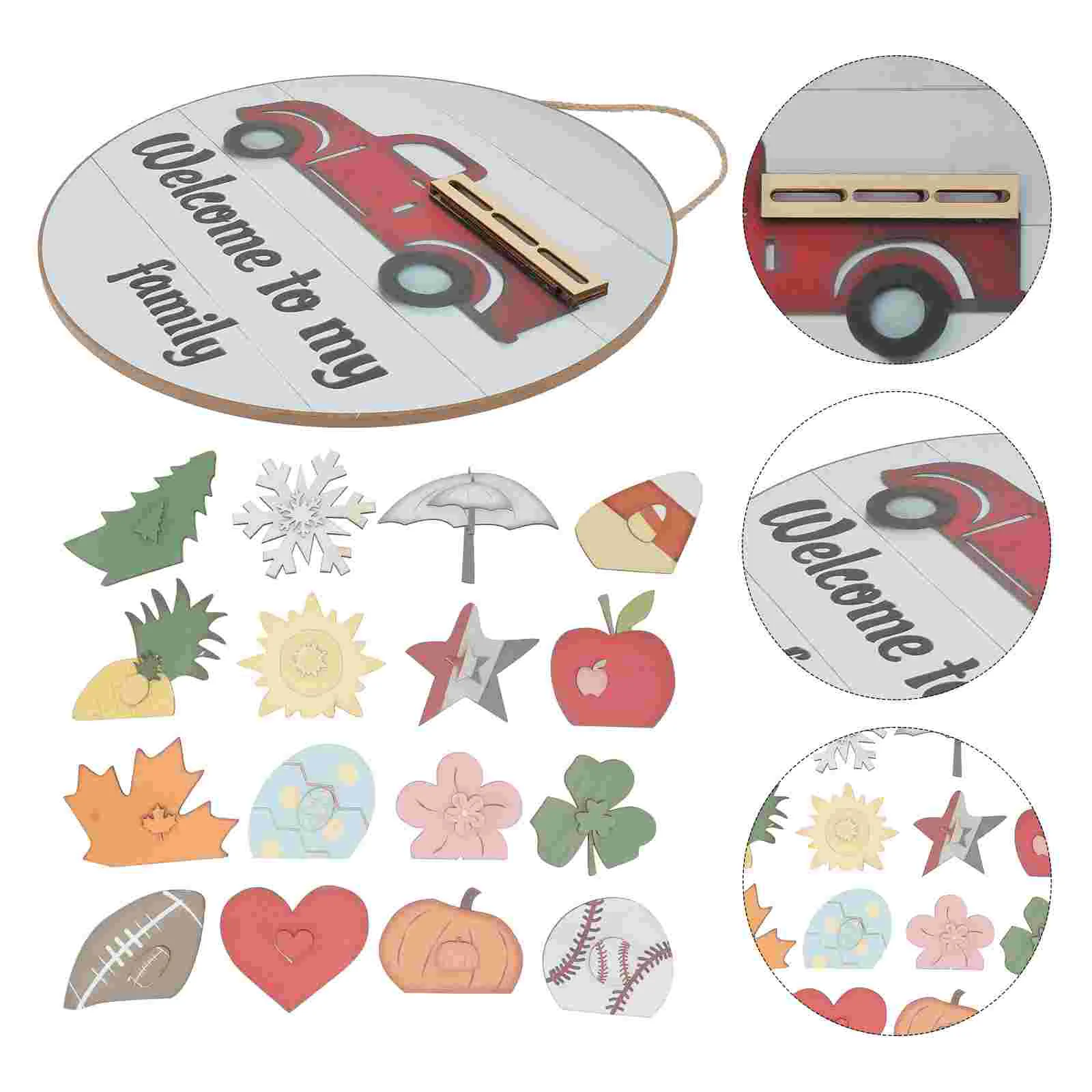 

1 Set DIY Wooden Board Pendant Home Letter Plate Decoration Wood Craft