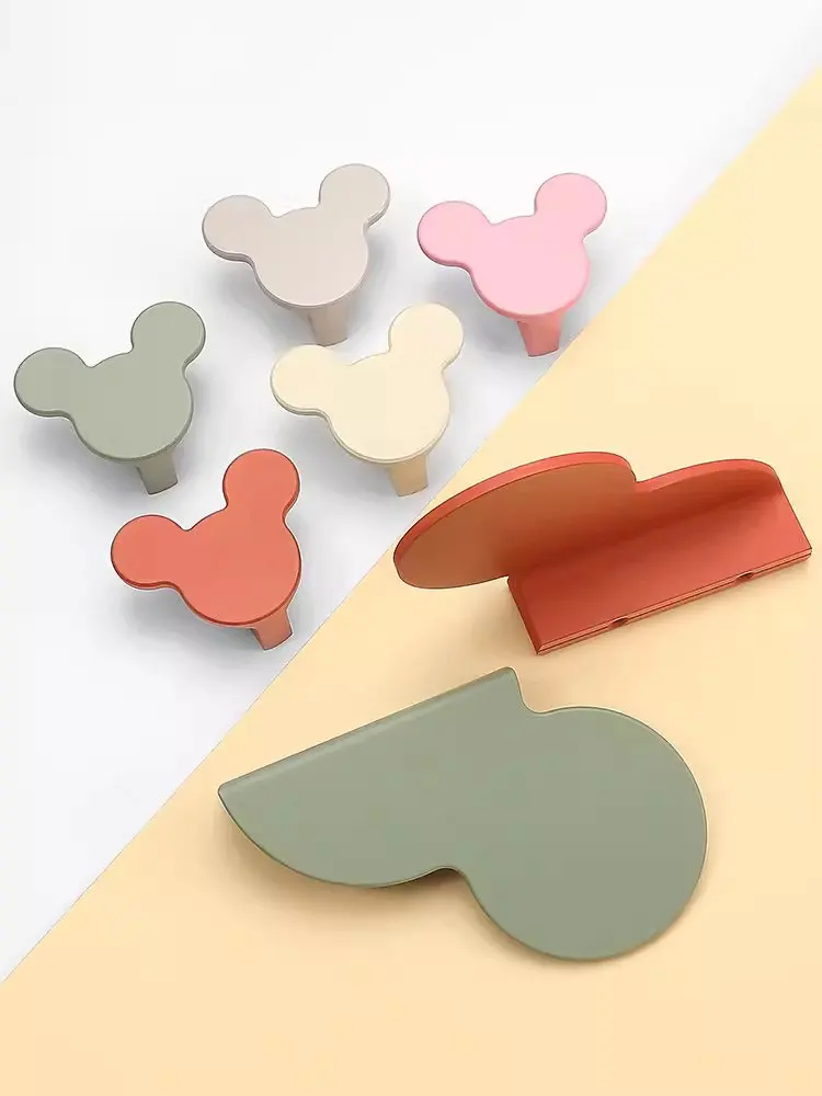 Красочные ручки для шкафа с милым кроликом детской комнаты мышь шкаф домашний