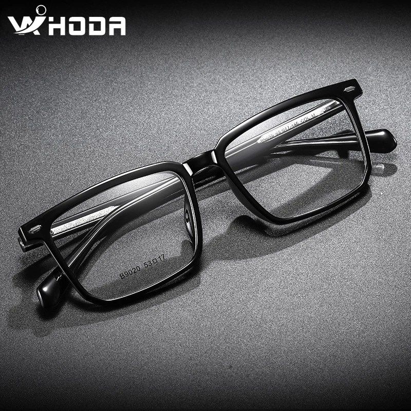 

Retro Acetate Eyeglass Frame, Male tr90 Square Artistic Frame, Female Black Glasses Frames for Myopia Eyeglasses F9020