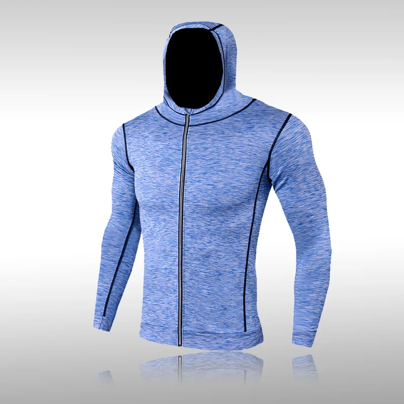 

New Winter Autumn Hoodies Sport Shirt Men Hat Zipper Running Jackets Fitness Gym Sports Clothing Sport Top Men's Sportswear