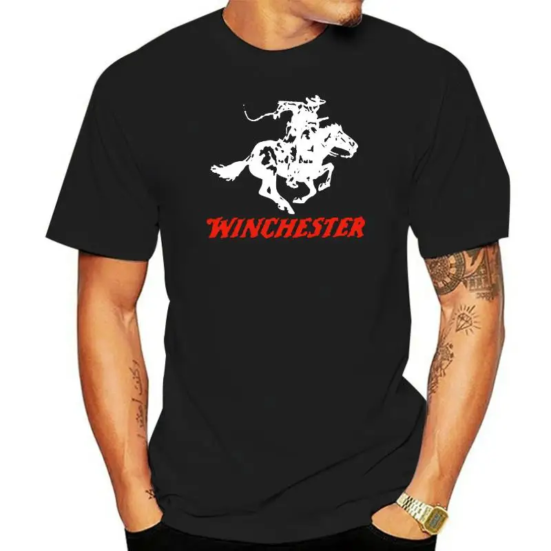 

New Winchester Gun Pistols Riffle Firearms Logo Mens Black T-Shirt Size S-5XL