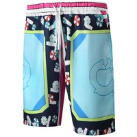 2022 summer new mens pants beach pants loose hawaiian 3d printing five point pants casual holiday pants