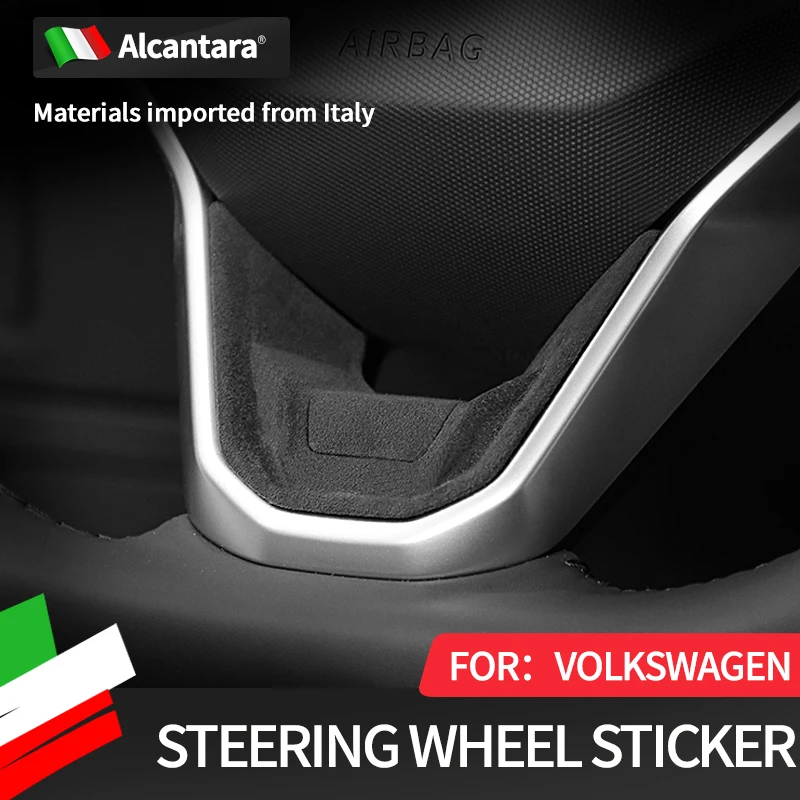 

Automotive steering wheel decorative patch Alcantara suede suitable for Volkswagen ID3 ID4 ID6 Golf CC Touareg interior sticker