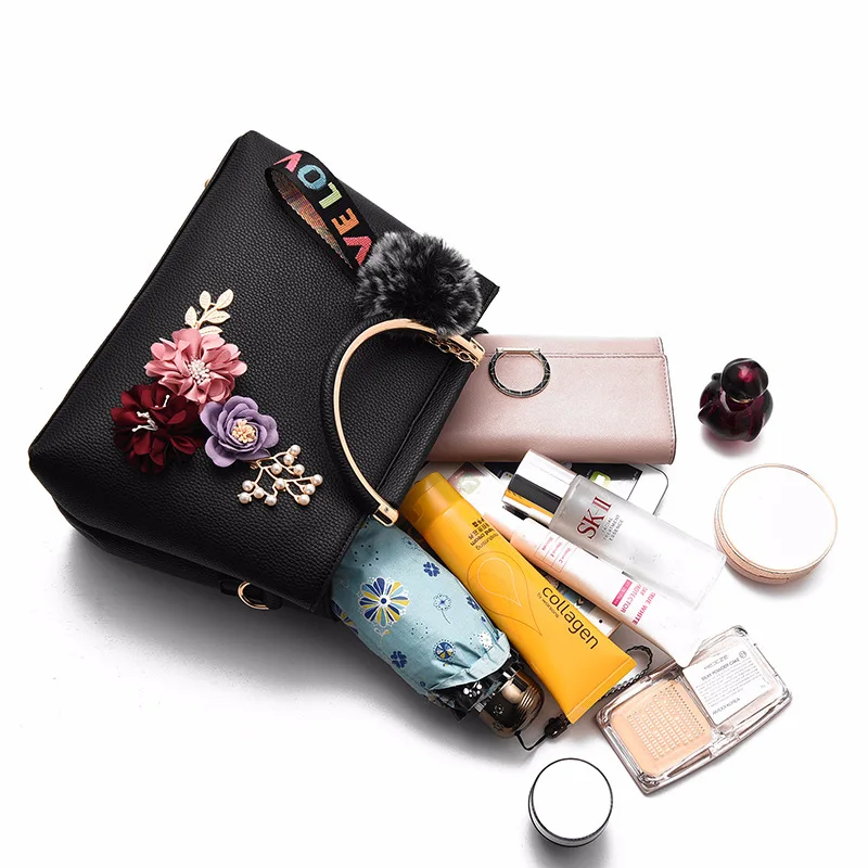 Fashion Luggage &Bags Women's Handbags Crossbody Trendy NEW Flower Beautiful PU Waterproof Casual Shoulder  Ladies Bolsos