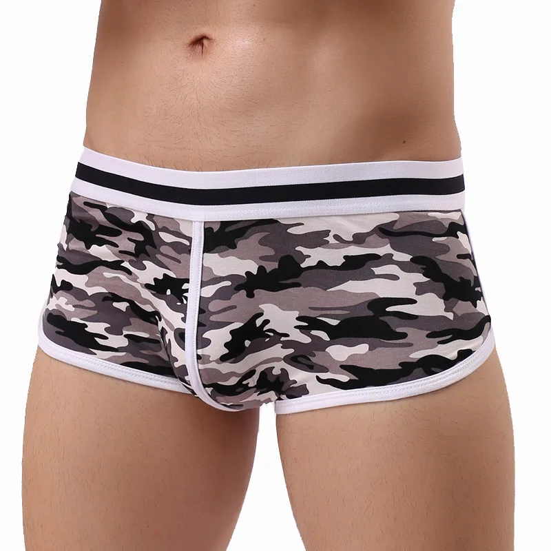 

Men Underwear Cotton Underpants Male Pure Men Panties Camouflage Print Low Rise Shorts Underwear Boxers calzoncillos