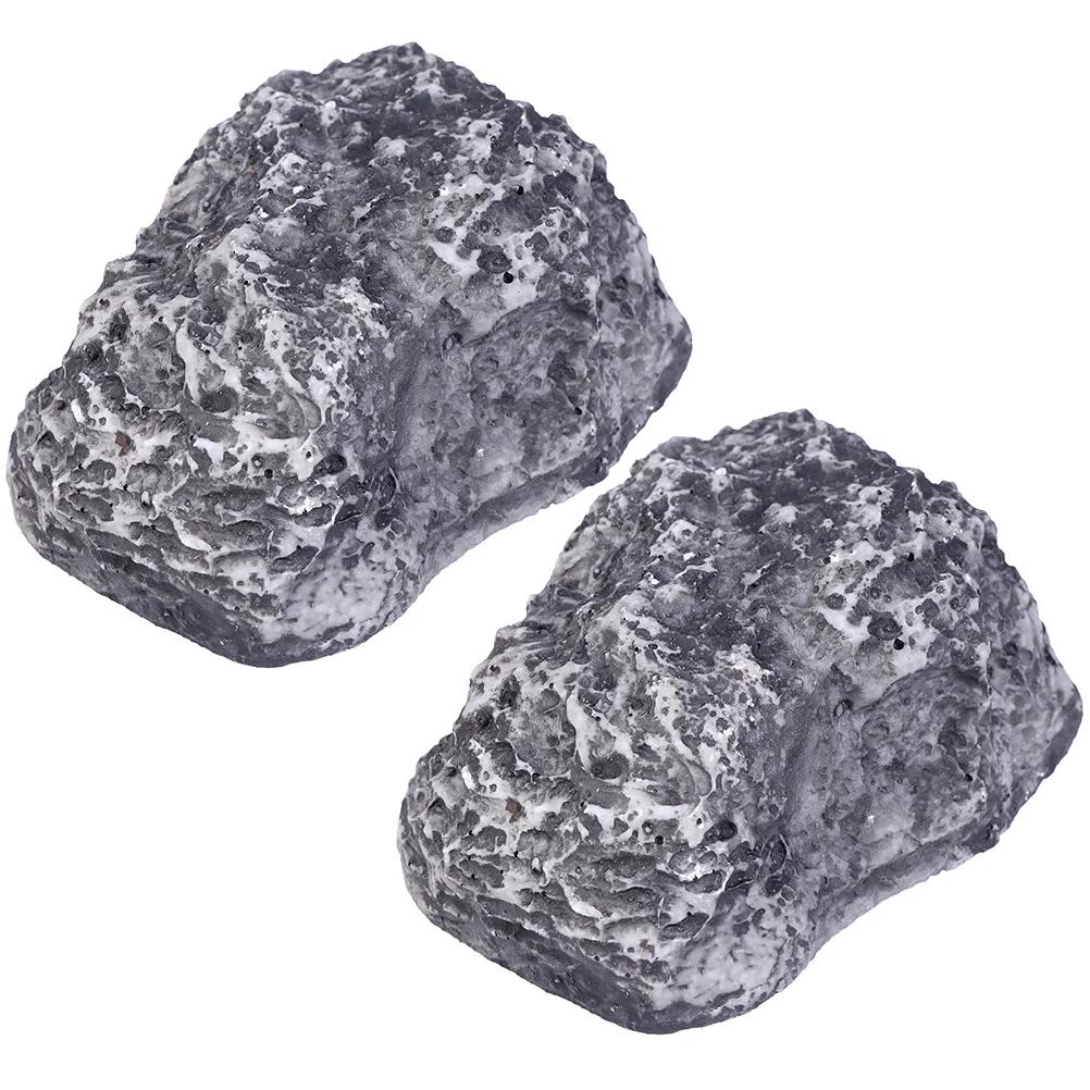 

2 Pcs Key Box Fake Stone Saver Protector Money Hider Spare Resin Simulated House Holder