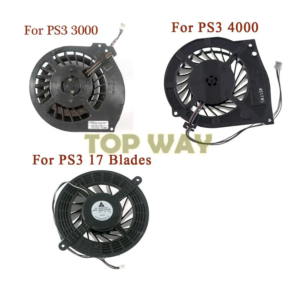 

1PC Brushless Cooling Fan For Sony Playstation 3 PS3 Super Slim 17 Blades 2000 2500 3000 4000 3K 4K Cooler